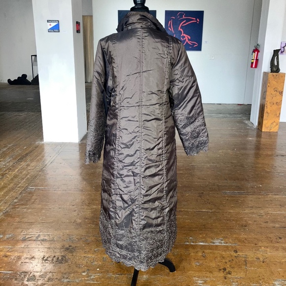 Vintage Expresso Brown Eyelet detailed coat - Picture 3 of 14